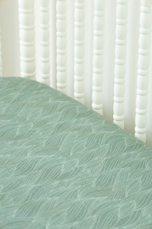 Organic Bamboo Blend Crib Sheet in Beanstalk - Tampa Home & Garden Store