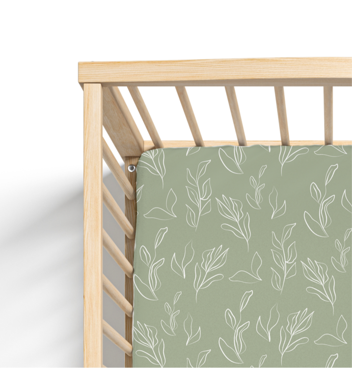Organic Bamboo Cotton Blend Crib Sheet in Natural Oasis Willow - Tampa Home & Garden Store