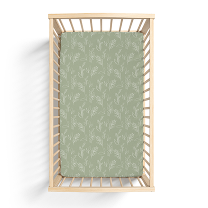 Organic Bamboo Cotton Blend Crib Sheet in Natural Oasis Willow - Tampa Home & Garden Store