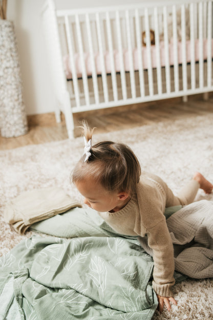 Organic Bamboo Cotton Muslin Swaddle Blanket in Natural Oasis Willow - Tampa Home & Garden Store