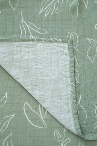 Organic Bamboo Cotton Muslin Swaddle Blanket in Natural Oasis Willow - Tampa Home & Garden Store