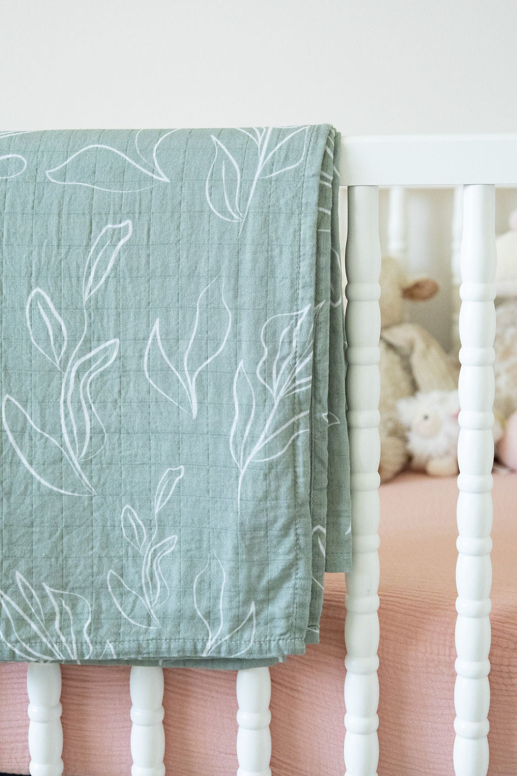 Organic Bamboo Cotton Muslin Swaddle Blanket in Natural Oasis Willow - Tampa Home & Garden Store