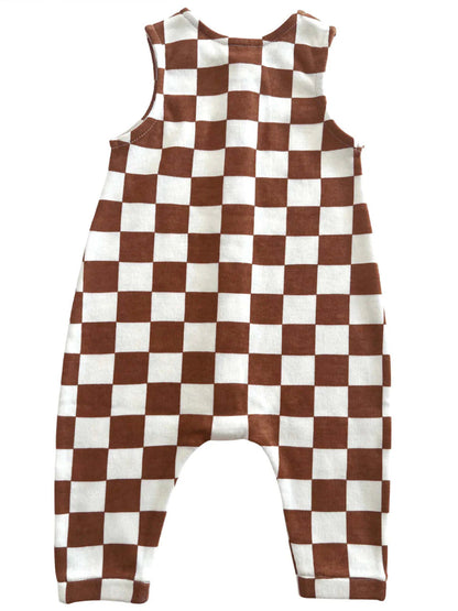 ♻️ Organic Checkerboard Baby Jumpsuit – GOTS-Certified Cotton by SIIX Collection - Tampa Home & Garden Store