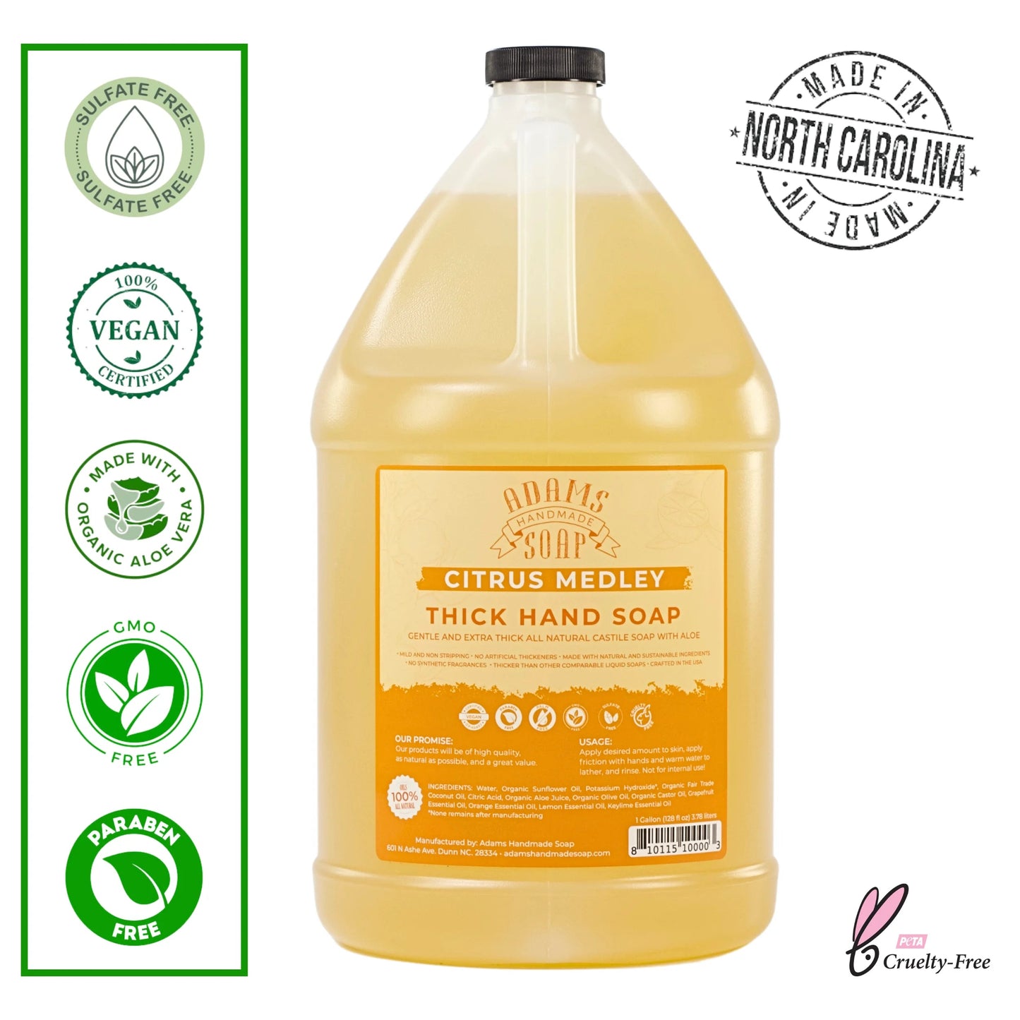 Organic Citrus Castile Soap – Thick, Concentrated & Eco-Friendly | Made in USA | Vegan, Non-Toxic, Multi-Purpose Hand Soap with Aloe & Essential Oils - Tampa Home & Garden Store