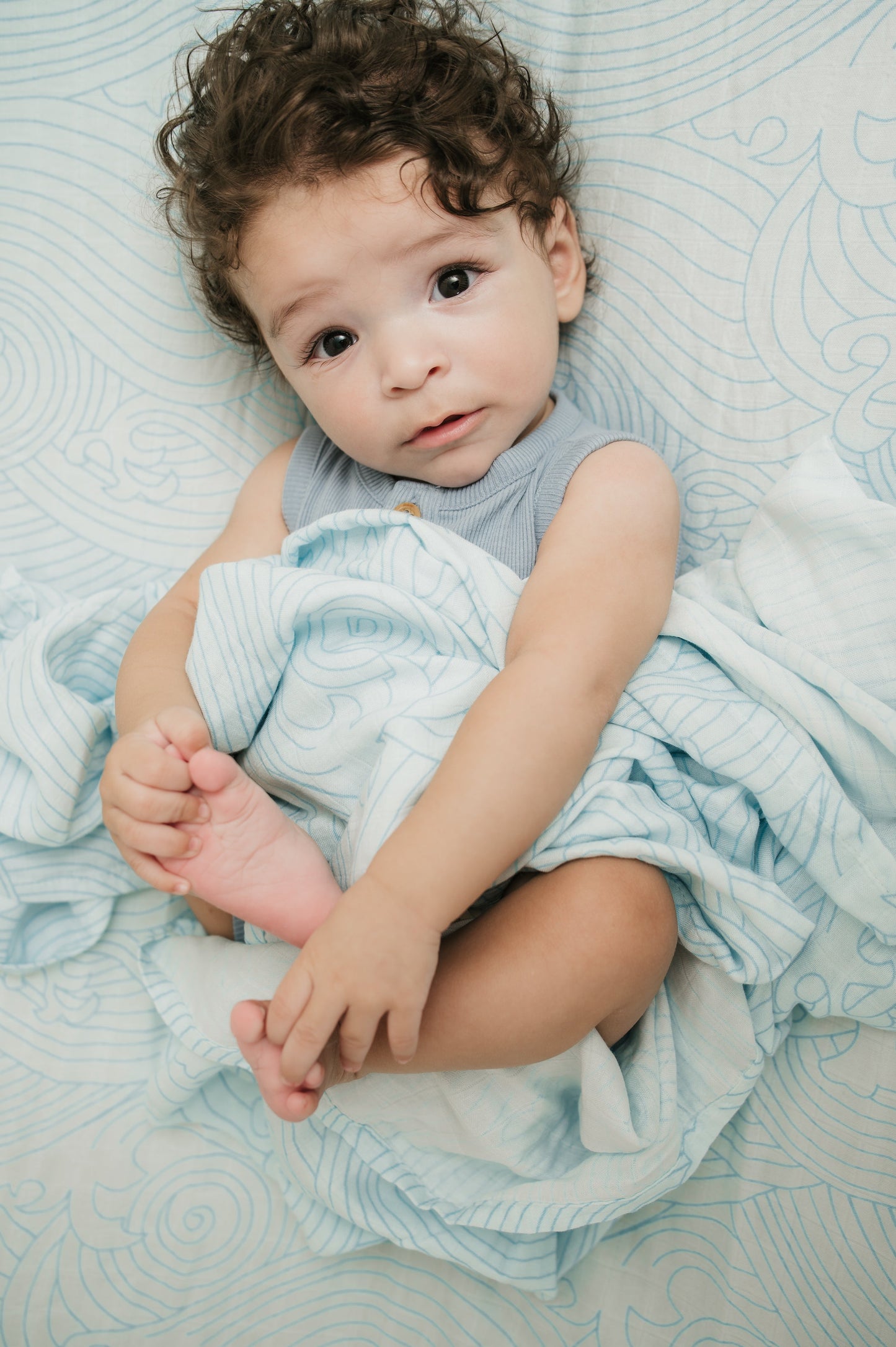 Organic Crashing Sea Waves Bamboo Cotton Blend Crib Sheet - Tampa Home & Garden Store