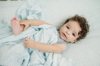 Organic Crashing Sea Waves Bamboo Cotton Blend Crib Sheet - Tampa Home & Garden Store