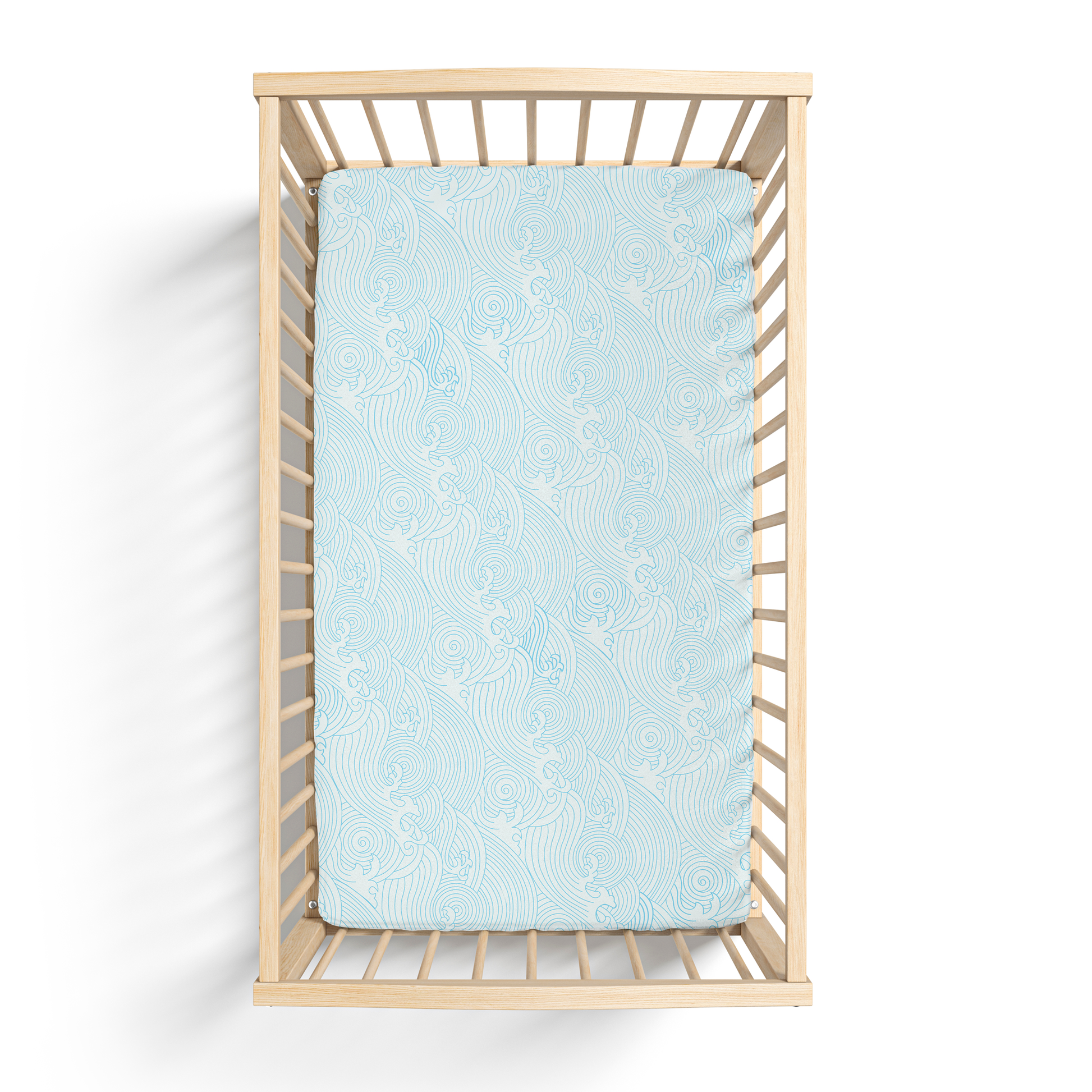 Organic Crashing Sea Waves Bamboo Cotton Blend Crib Sheet - Tampa Home & Garden Store
