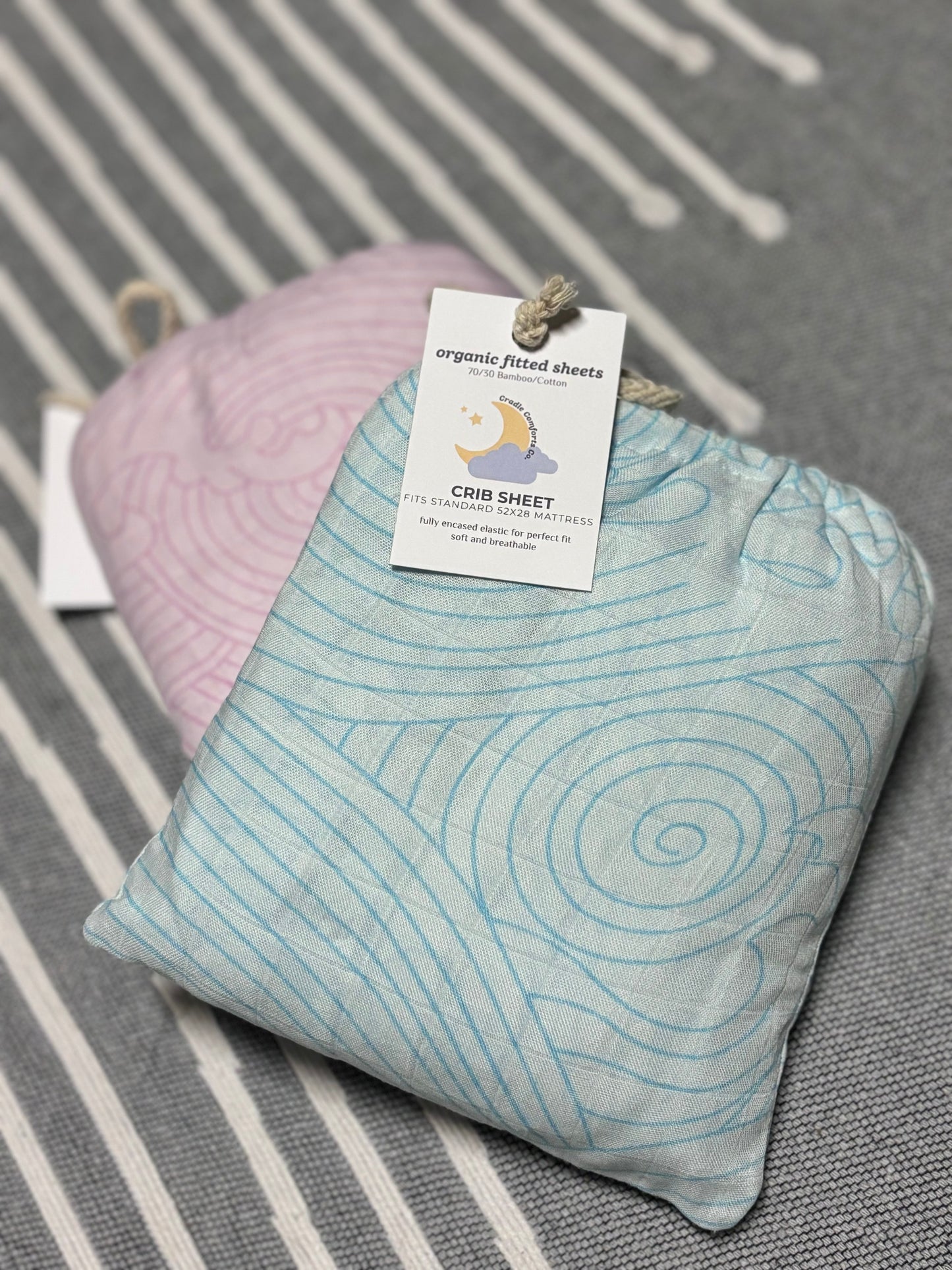 Organic Crashing Sea Waves Bamboo Cotton Blend Crib Sheet - Tampa Home & Garden Store