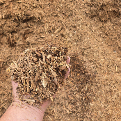 Fine garden mulch for sale, 1/2 to 1 inch bits and shreds.