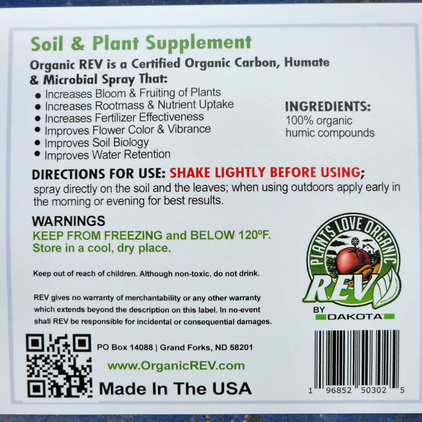 Organic Rev Liquid Plant Food Spray (Pre-Mixed) - Tampa soil911.com