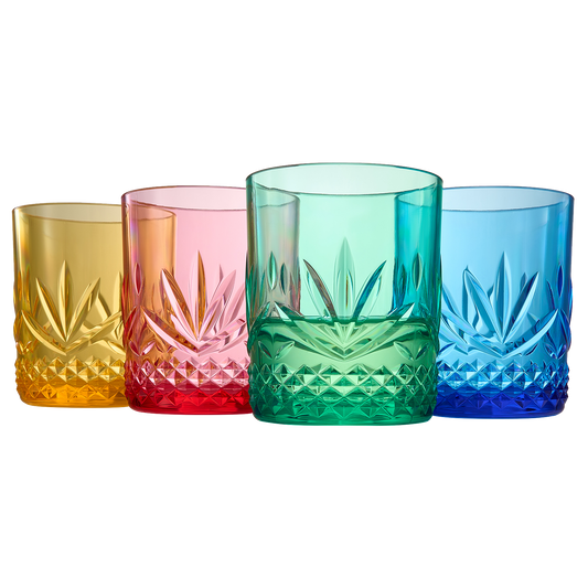 Onix Unbreakable Acrylic Lowball Glasses Set of 4