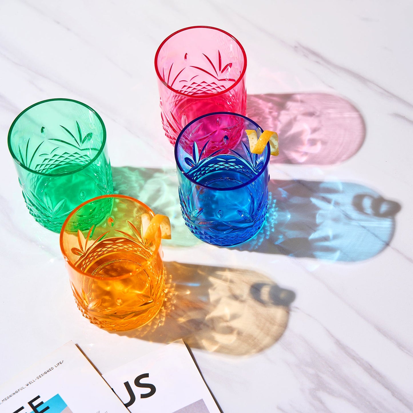 Onix Unbreakable Acrylic Lowball Glasses Set of 4