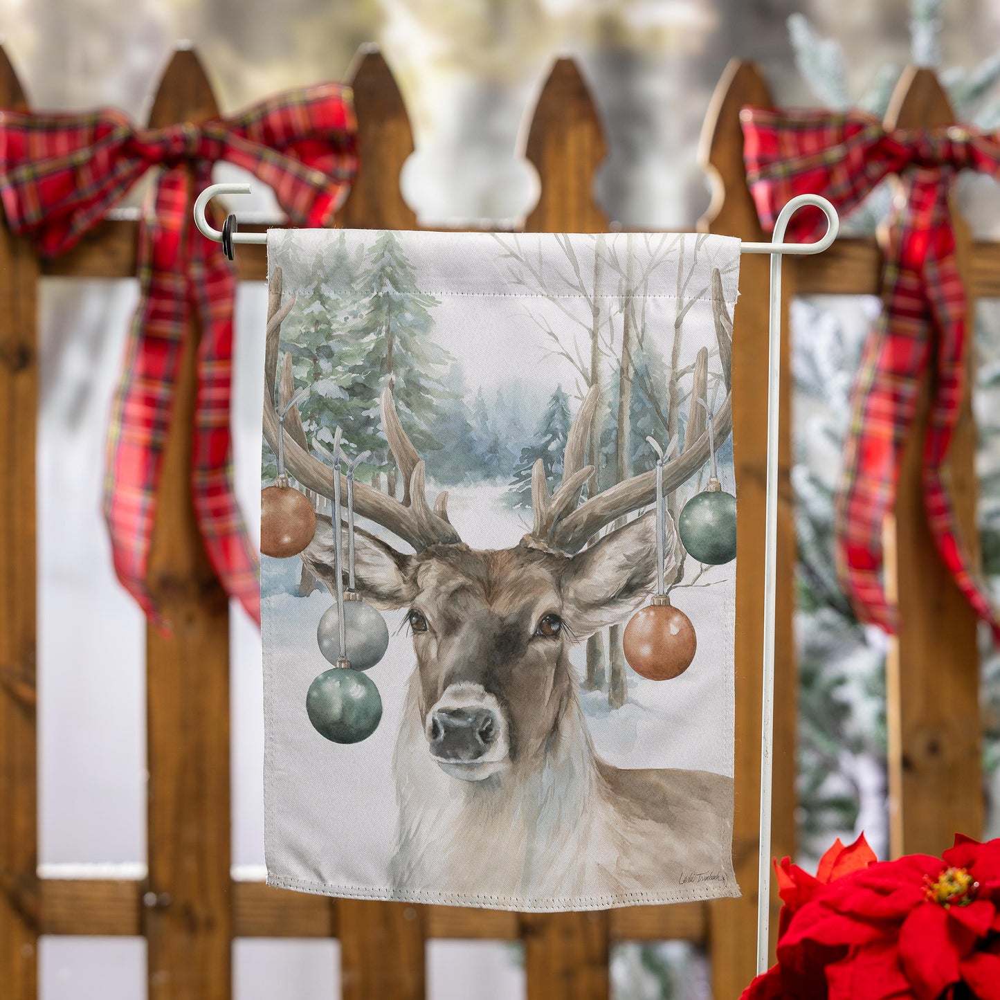 Ornament Deer Suede Garden Flag - Tampa Home & Garden Store