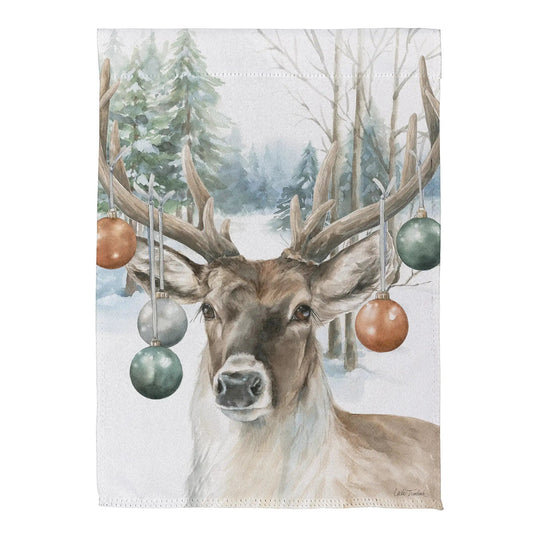 Ornament Deer Suede House Flag for Garden with hanging ornaments by Evergreen on Tampa Home & Garden Store