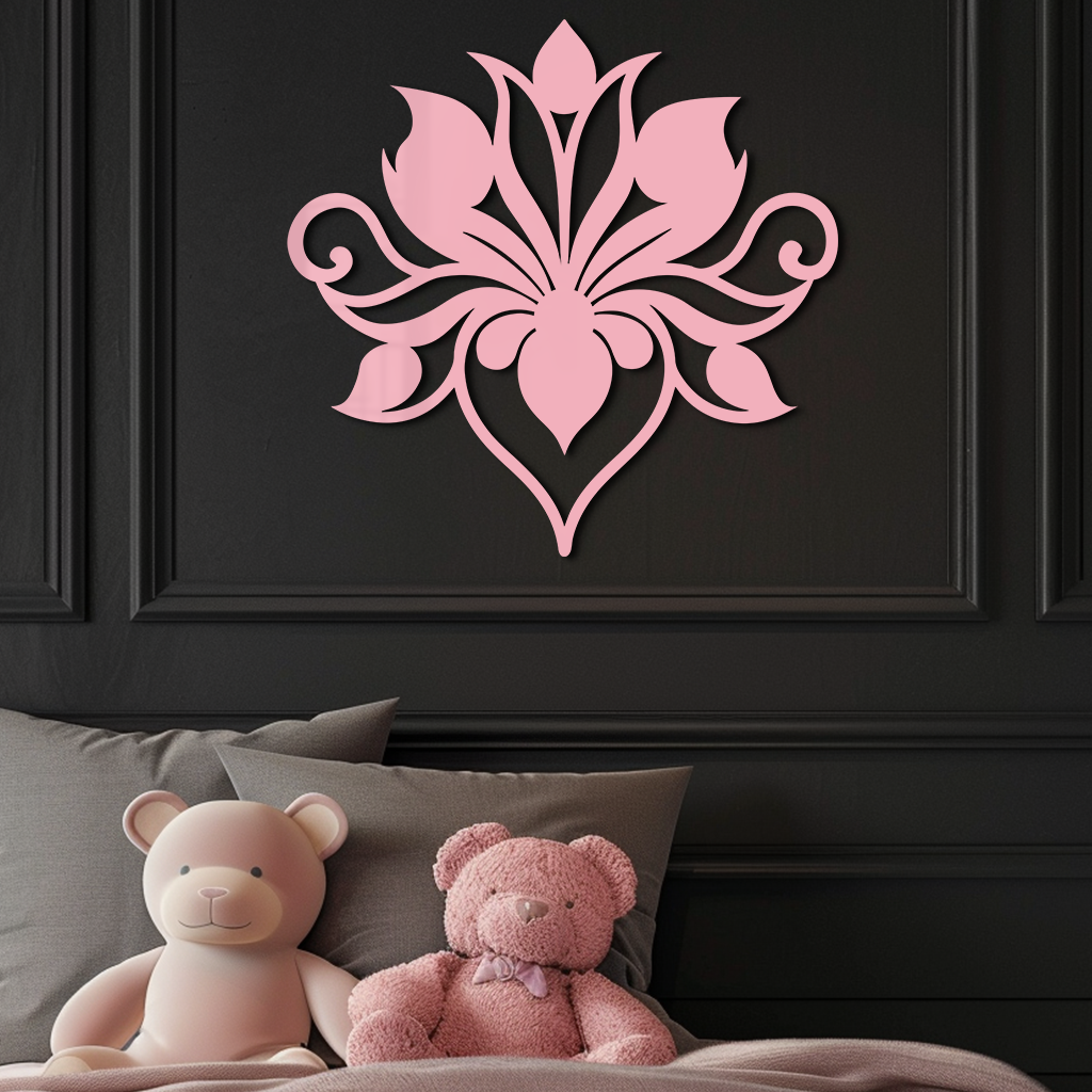 Ornamental Lotus Silhouette Metal Wall Art – Elegant Floral Decor - KAFGP053 - Tampa Home & Garden Store