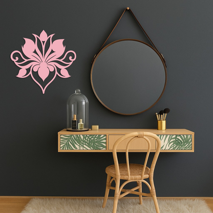 Ornamental Lotus Silhouette Metal Wall Art – Elegant Floral Decor - KAFGP053 - Tampa Home & Garden Store