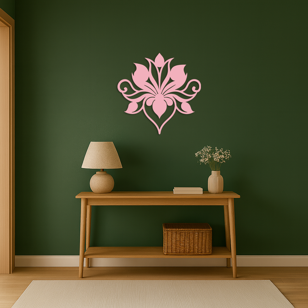 Ornamental Lotus Silhouette Metal Wall Art – Elegant Floral Decor - KAFGP053 - Tampa Home & Garden Store
