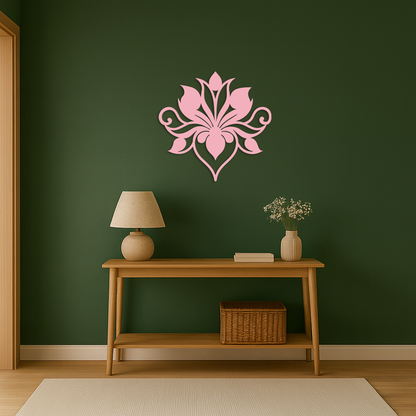 Ornamental Lotus Silhouette Metal Wall Art – Elegant Floral Decor - KAFGP053 - Tampa Home & Garden Store