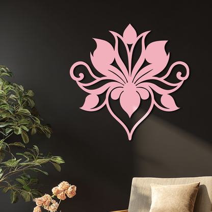 Ornamental Lotus Silhouette Metal Wall Art – Elegant Floral Decor - KAFGP053 - Tampa Home & Garden Store