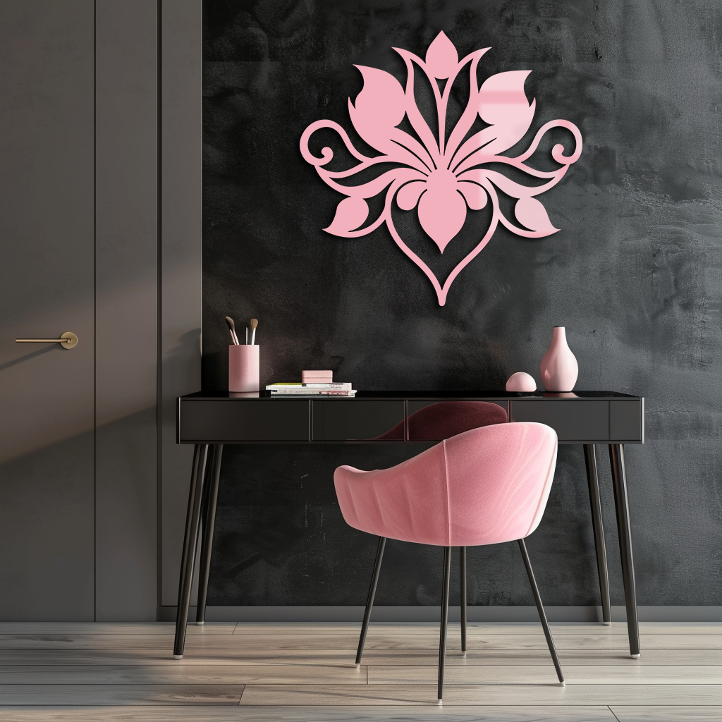 Ornamental Lotus Silhouette Metal Wall Art – Elegant Floral Decor - KAFGP053 - Tampa Home & Garden Store