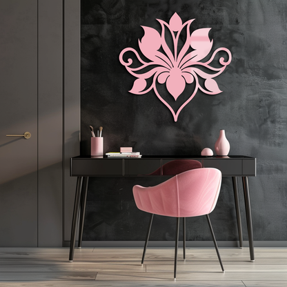 Ornamental Lotus Silhouette Metal Wall Art – Elegant Floral Decor - KAFGP053 - Tampa Home & Garden Store