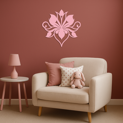 Ornamental Lotus Silhouette Metal Wall Art – Elegant Floral Decor - KAFGP053 - Tampa Home & Garden Store
