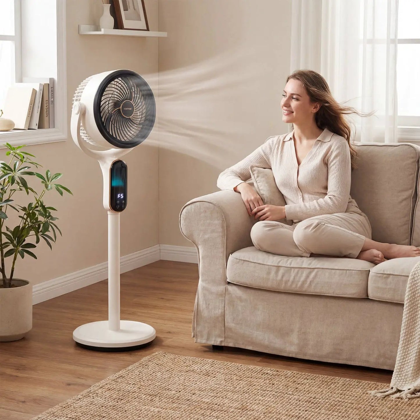 Oscillating Pedestal Fan With Remote and 8 Speeds