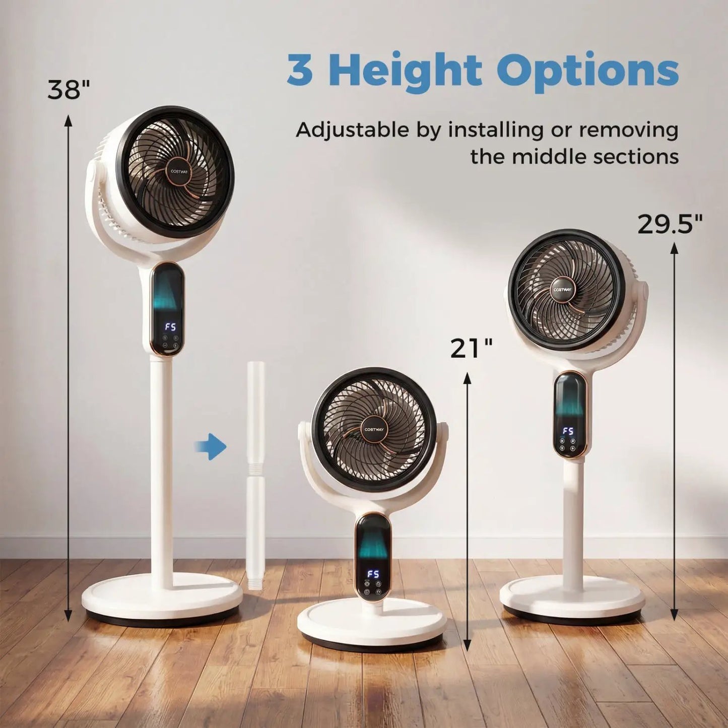 Oscillating Pedestal Fan With Remote and 8 Speeds
