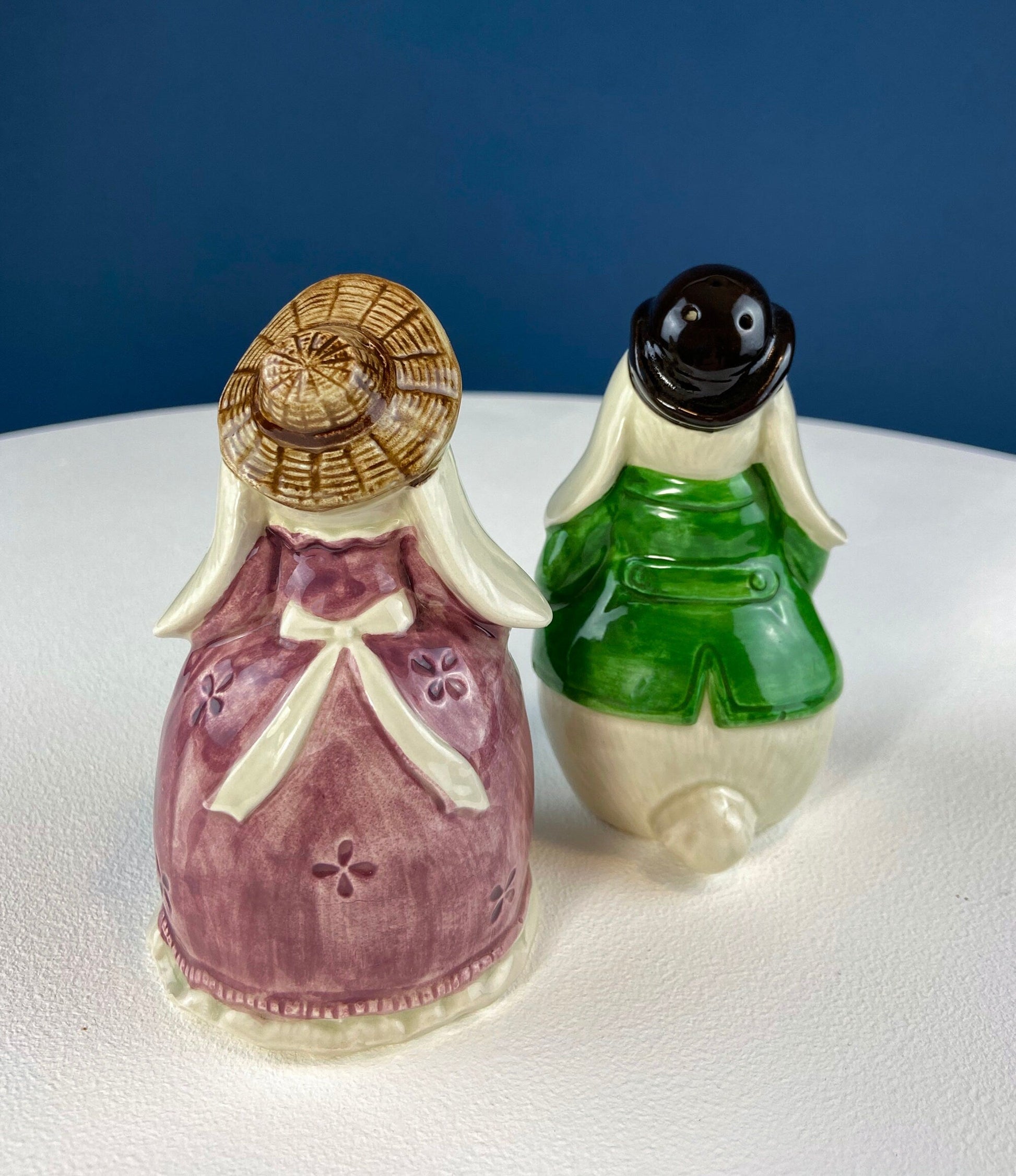 Otagiri Bunny Salt & Pepper Shakers. Well Dressed Male/Female Rabbits. Hand Painted Porcelain Couple. Pair of Rabbits for Easter, Everyday. - Tampa Home & Garden Store
