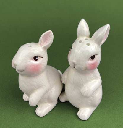 Otagiri Bunny Salt & Pepper Shakers. Well Dressed Male/Female Rabbits. Hand Painted Porcelain Couple. Pair of Rabbits for Easter, Everyday. - Tampa Home & Garden Store