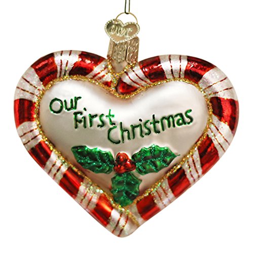 Our First Christmas Peppermint Heart Glass Ornament - Tampa Home & Garden Store