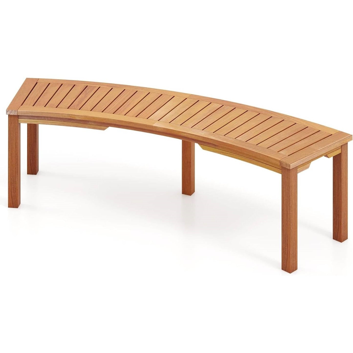 Outdoor 2-Person Backless Wooden Garden Bench with Modern Arch Design - Tampa Home & Garden Store