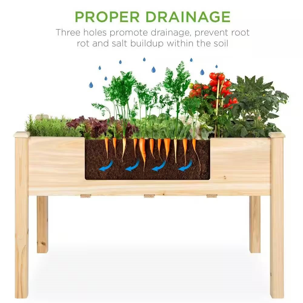 Outdoor 4-ft x 2-ft Fir Wood Raised Garden Bed Planter Box - Tampa Home & Garden Store