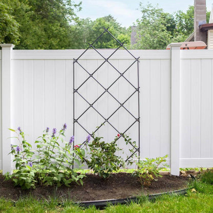 Outdoor 7-FT. Tall Wrought Iron Lattice Garden Trellis - Tampa Home & Garden Store
