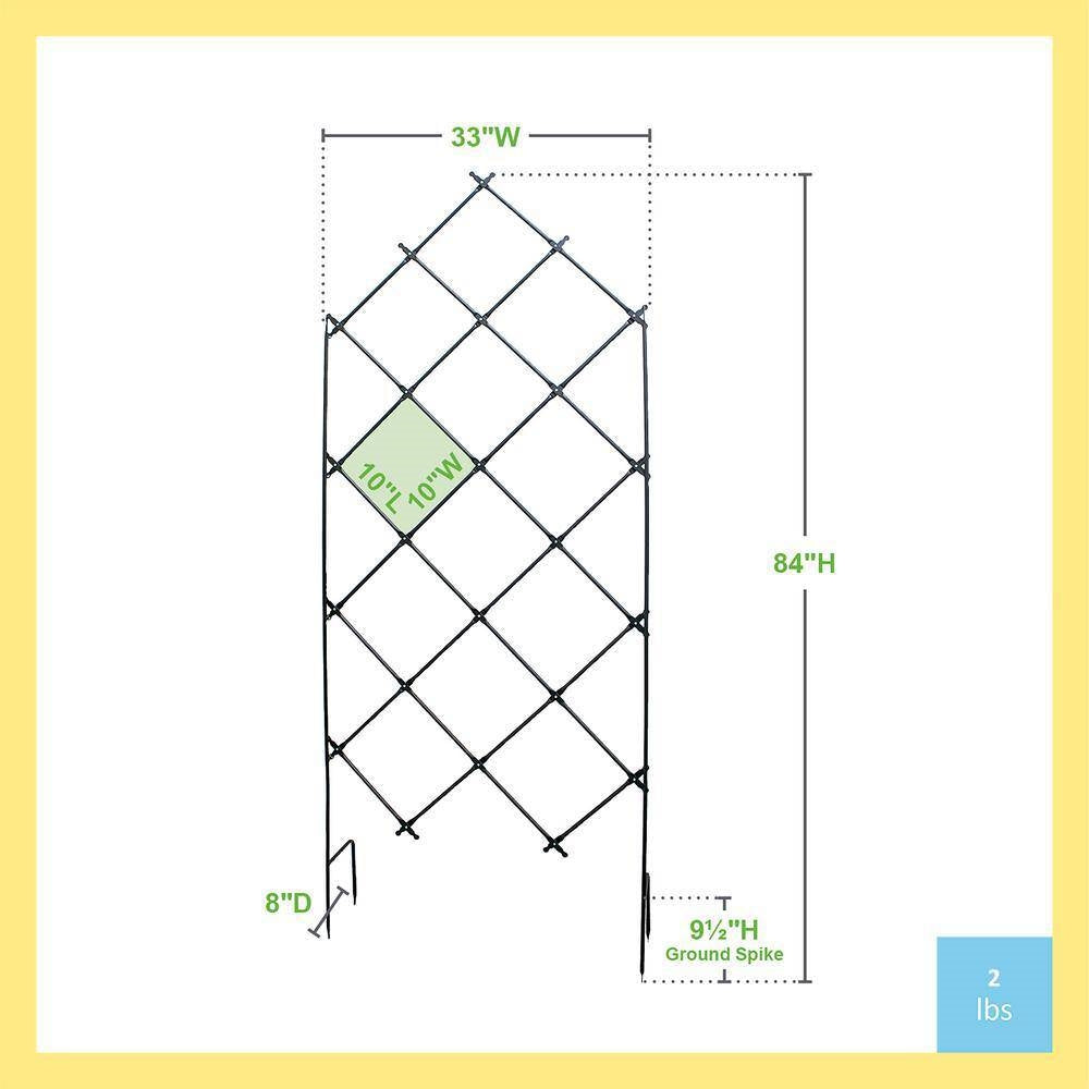 Outdoor 7-FT. Tall Wrought Iron Lattice Garden Trellis - Tampa Home & Garden Store
