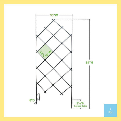 Outdoor 7-FT. Tall Wrought Iron Lattice Garden Trellis - Tampa Home & Garden Store