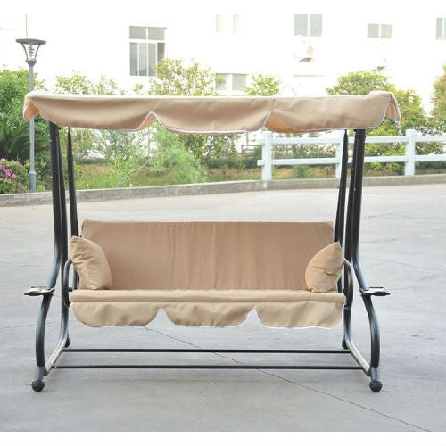 Outdoor Canopy Swing Patio Porch Shade Deck Bed in Sand - Tampa Home & Garden Store