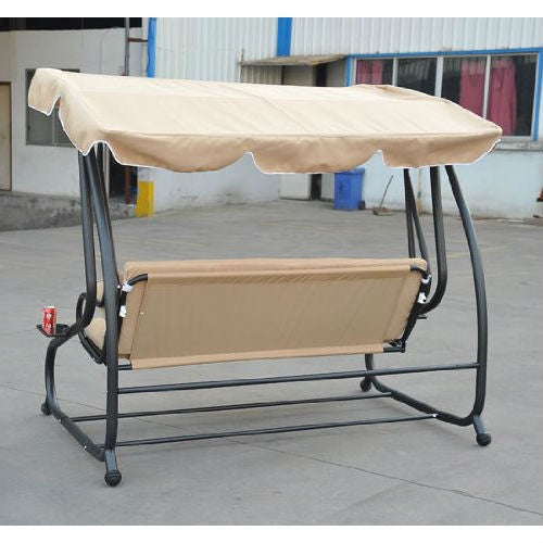 Outdoor Canopy Swing Patio Porch Shade Deck Bed in Sand - Tampa Home & Garden Store