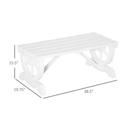 Outdoor Farmhouse Fir Wood 2-Person Garden Bench in White Finish - Tampa Home & Garden Store