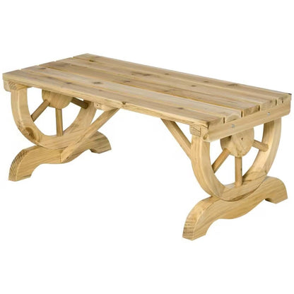 Outdoor Farmhouse Patio Backyard 2-Person Garden Bench in Natural Finish - Tampa Home & Garden Store