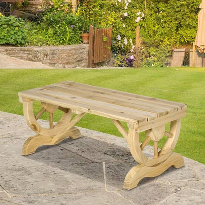Outdoor Farmhouse Patio Backyard 2-Person Garden Bench in Natural Finish - Tampa Home & Garden Store
