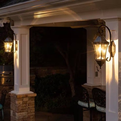 Outdoor Farmhouse Solar Wall Light in Black Finish - 150 Lumens - Tampa Home & Garden Store