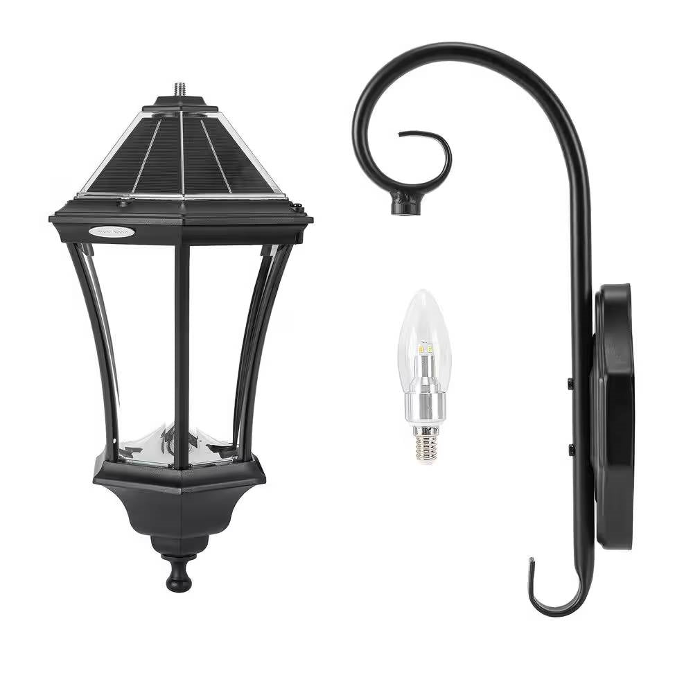 Outdoor Farmhouse Solar Wall Light in Black Finish - 150 Lumens - Tampa Home & Garden Store