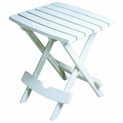 Outdoor Fast Folding Patio Side Table, White Weather Resistant Resin - Tampa Home & Garden Store