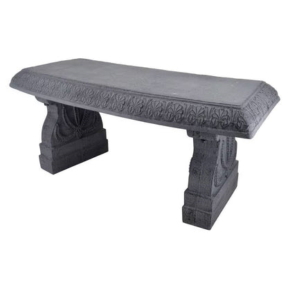 Outdoor Fiber-Clay Garden Bench in Grey Stone Finish - Tampa Home & Garden Store