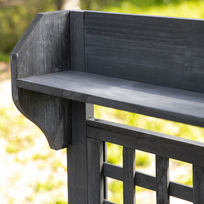 Outdoor Grey Wood Potting Bench Expandable Top with Food Grade Plastic Sink - Tampa Home & Garden Store
