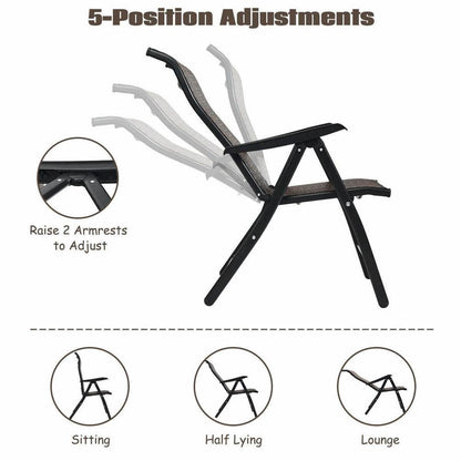 Outdoor Heavy Duty Dark Brown Rattan Folding Patio Chair - Tampa Home & Garden Store