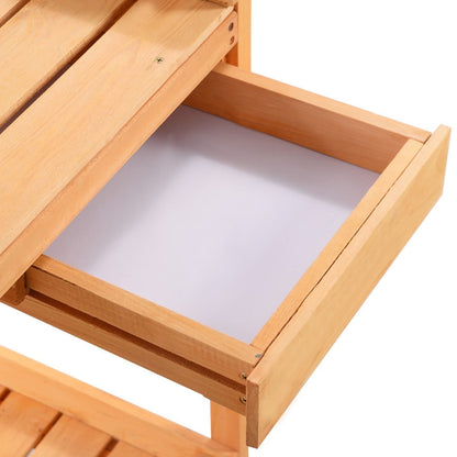 Outdoor Home Garden Wooden Potting Bench with Storage Drawer - Tampa Home & Garden Store