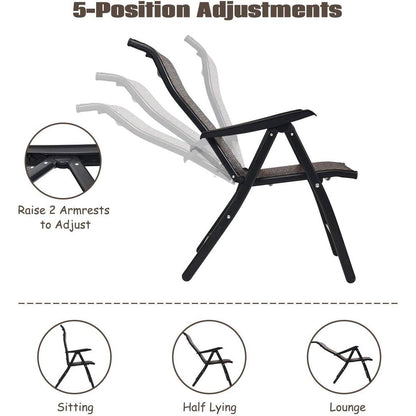Outdoor/Indoor Folding Patio Chair with Brown Rattan Seat and High Back-Rest - Tampa Home & Garden Store