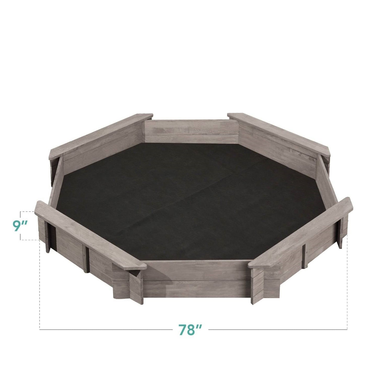 Outdoor Kid's Octagonal Sandbox in Grey Wood Finish - Tampa Home & Garden Store